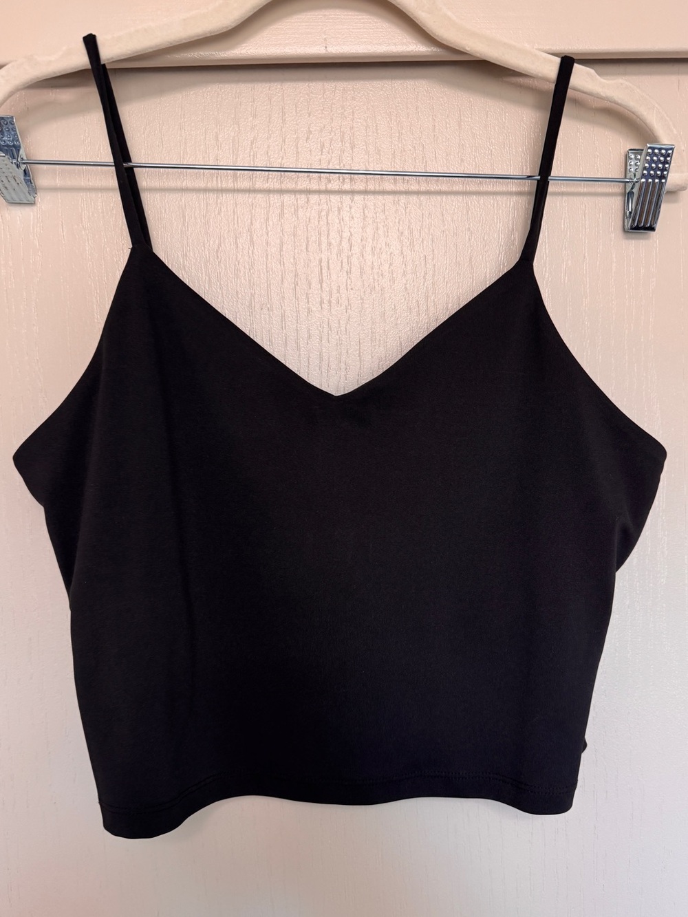 Soma Black V-Neck Spaghetti Strap Crop Camisole built in bra